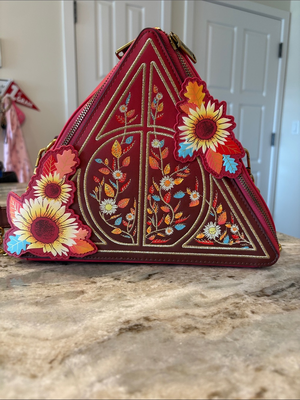 Harry Potter Sunflower Autumn Deathly Hallows crossbody bag